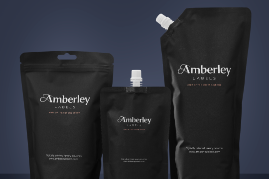 Image of three Amberley Labels branded pouches