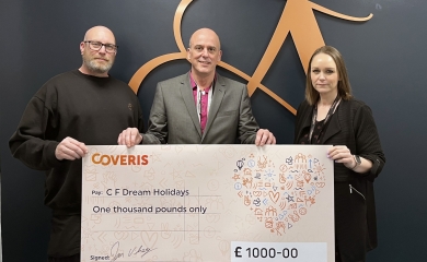 Amberley Labels employees celebrate 4,000 injury-free days with a charitable donation - Amberley Labels