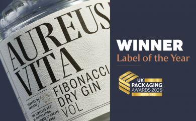 Amberley Labels Wins ‘Label of the Year’ at UK Packaging Awards for Aureus Vita Gin - Amberley Labels
